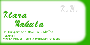 klara makula business card